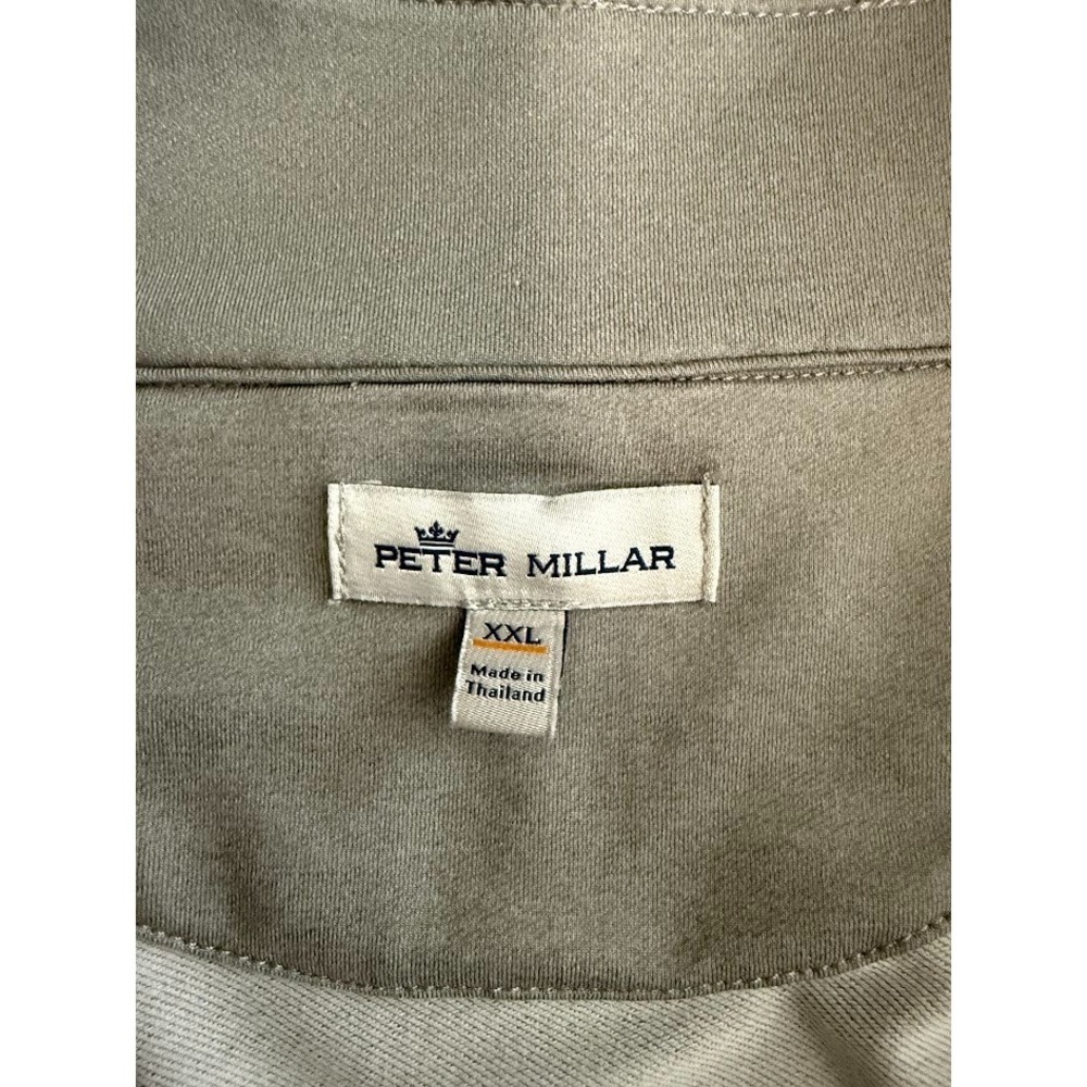 Peter Millar Pullover Men XXL Gray  1/4‎ Zip Performance Stretch Mock Neck Logo - Picture 11 of 16